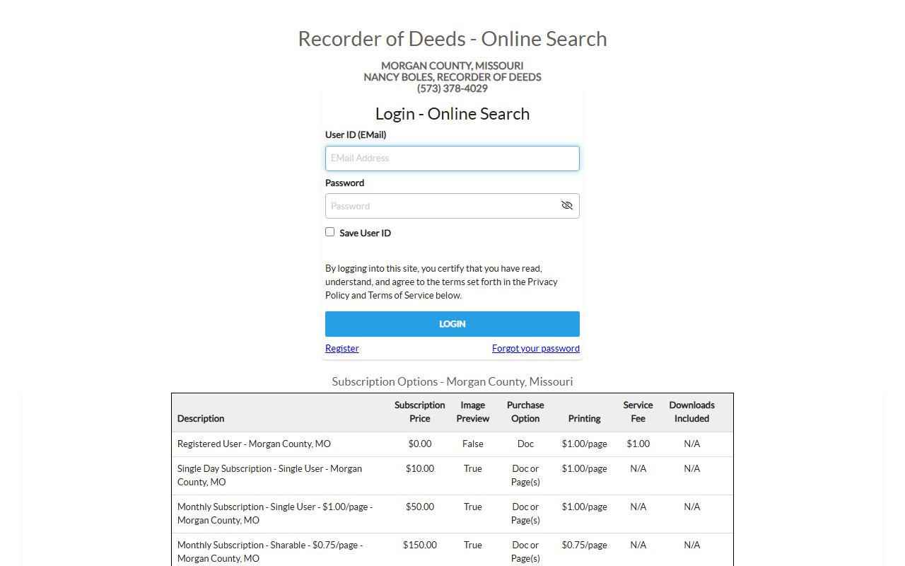 Morgan County Circuit Clerk records and Recorder distinction