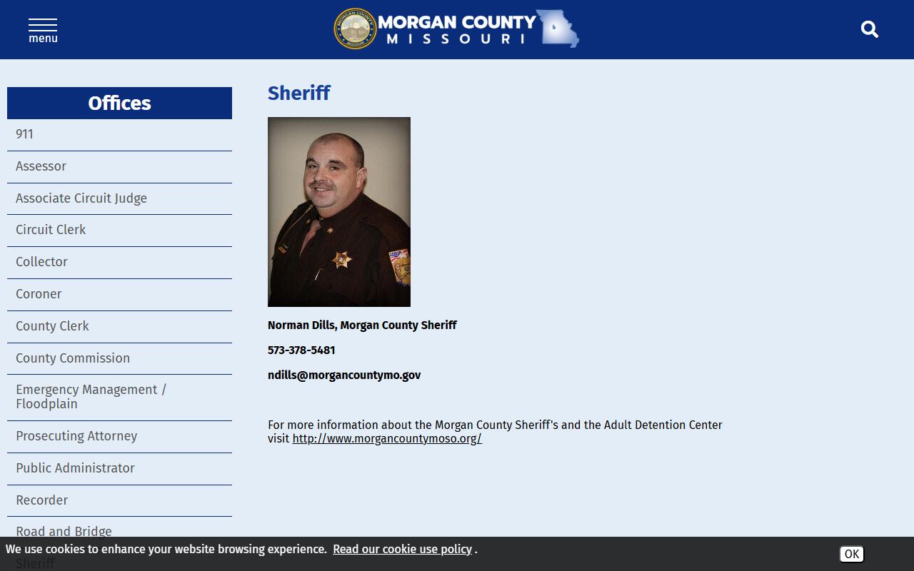 Morgan County arrest records county sheriff contact page