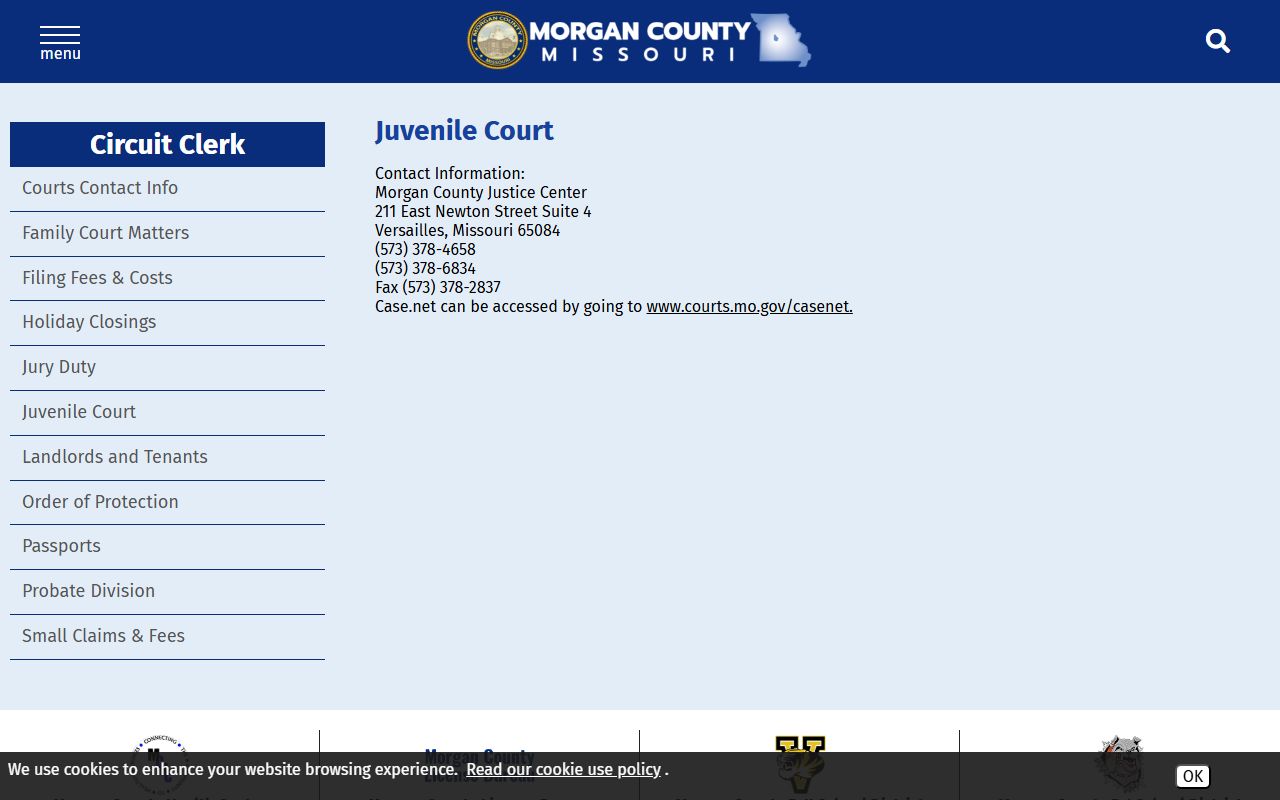 Morgan County court records juvenile court contact page