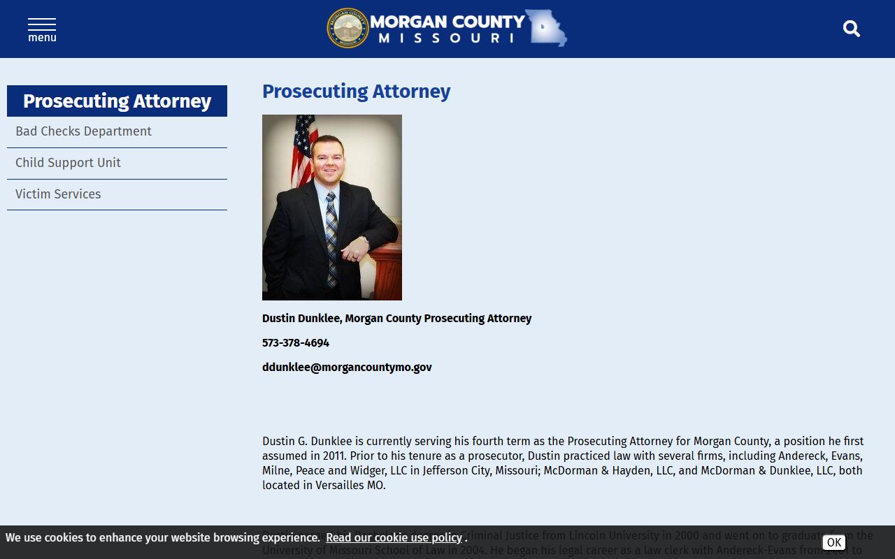 Morgan County criminal court records Prosecuting Attorney page