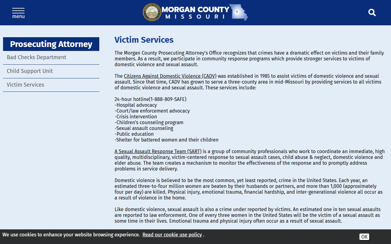 Morgan County criminal court records prosecutor victim services