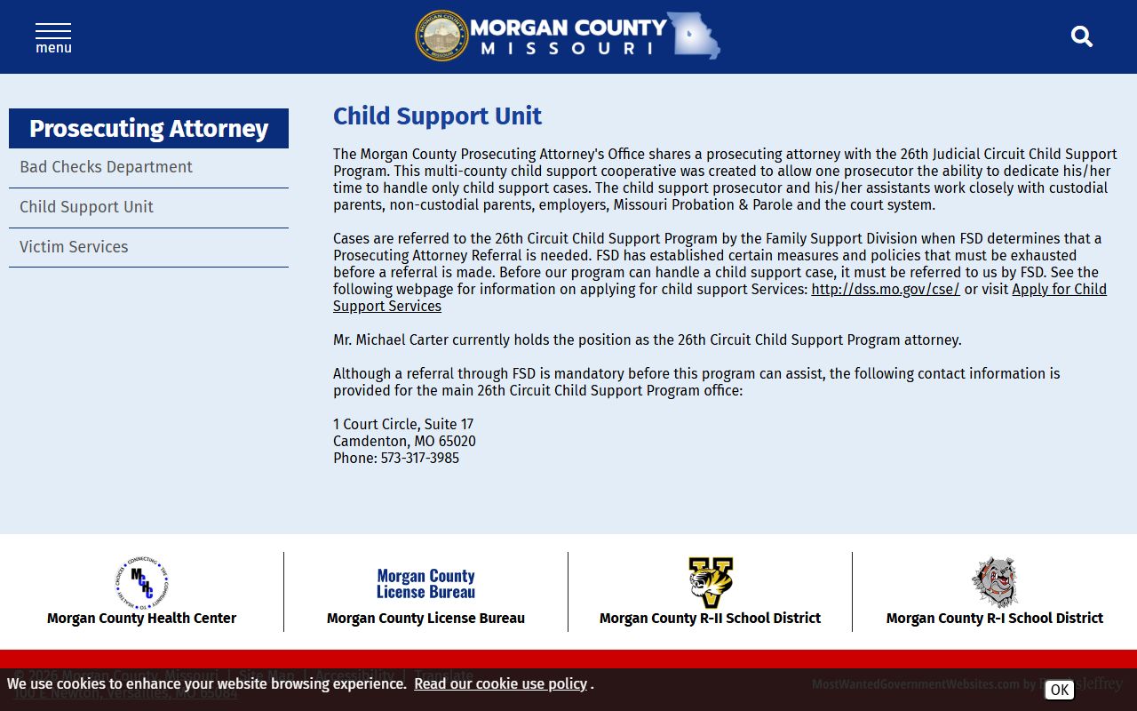 Morgan County criminal court records prosecutor child support unit