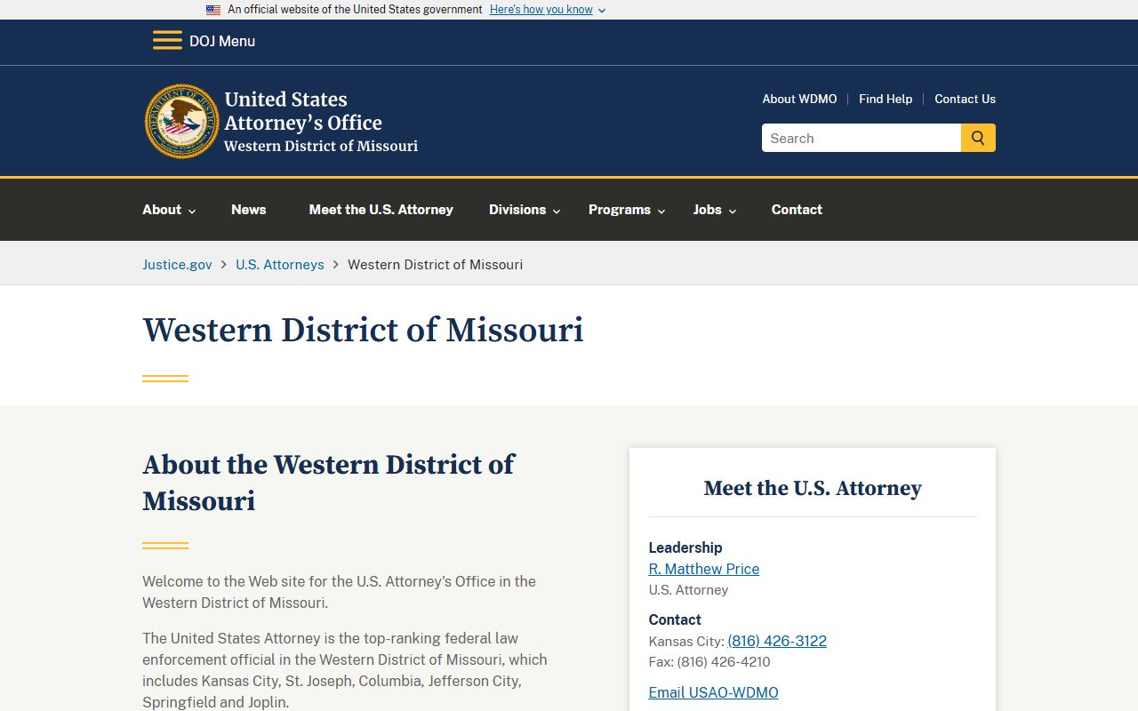 Morgan County criminal court records U.S. Attorney Western District of Missouri