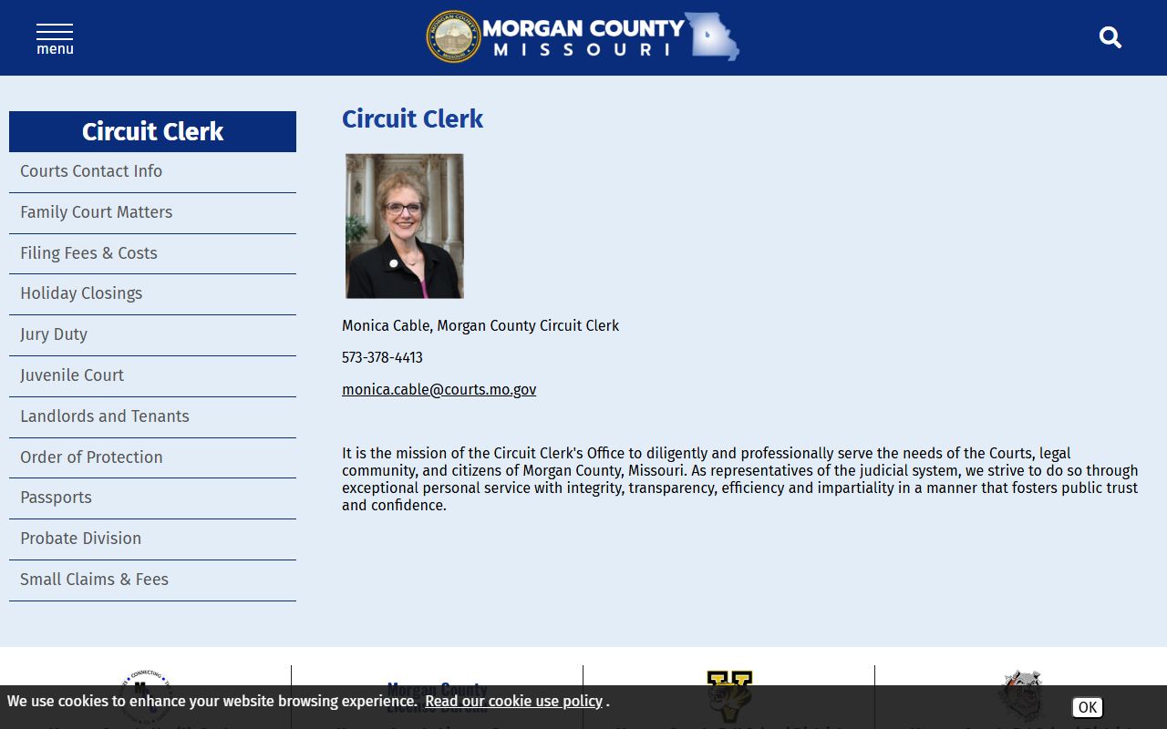 Morgan County court records Circuit Clerk contact page